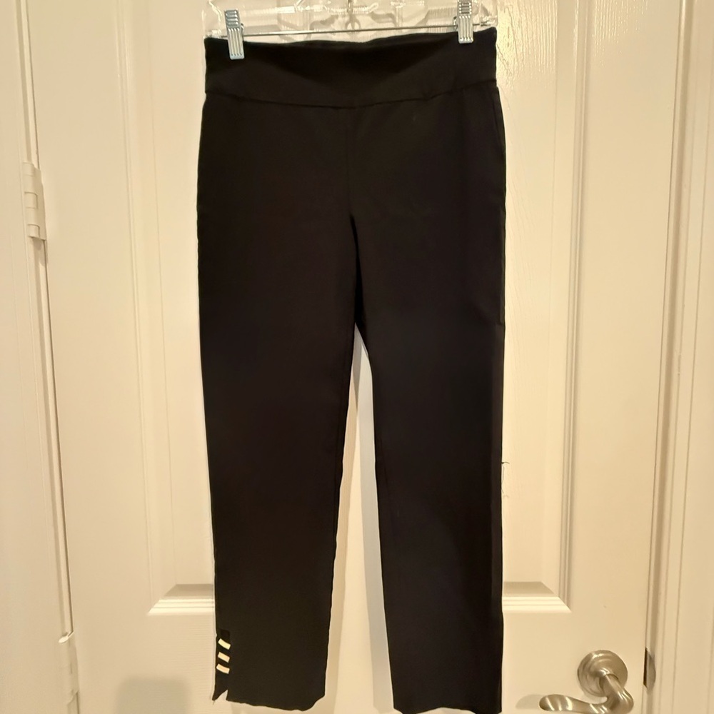Zac & Rachel Black Pants with Gold Accents size 4p